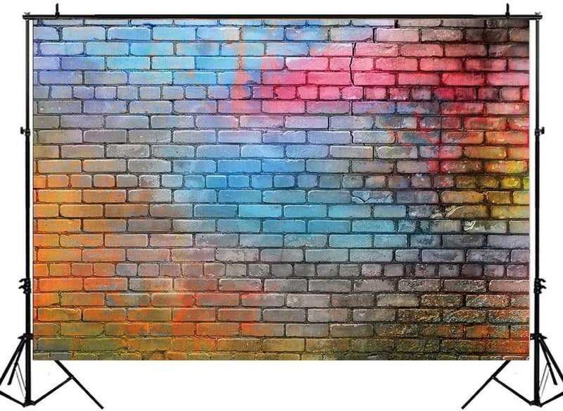 LTLYH 8x6ft Colorful Brick Wall Photo Backdrop Baby Birthday Wedding Party Photography Background Decor Studio Photo Booth A081â€¦ - Image 2